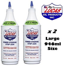 2 x LUCAS OIL POWER STEERING STOP LEAK FIX RACK/BOX FLUID SEAL 946ML (011)