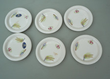 6 Aynsley Edwardian Kitchen Garden China Coasters 9.25cm Across Stickers