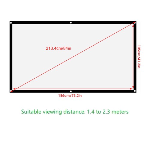 Projector screen white - 16:9,
