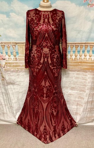 Evening dress red sequin - 18,