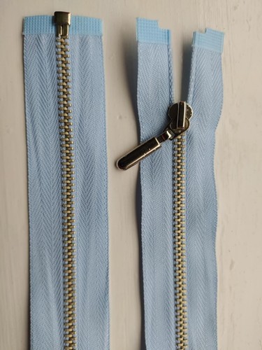 Metal zips blue silver - silver, teeth