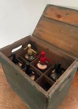 VINTAGE CITRA ADVERTISING CRATE WITH 5 SODA SIPHON BOTTLES - one chipped
