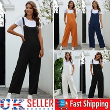 Women's Jumpsuit Dungarees ladies Casual Loose Playsuit Pocket Overalls Trousers