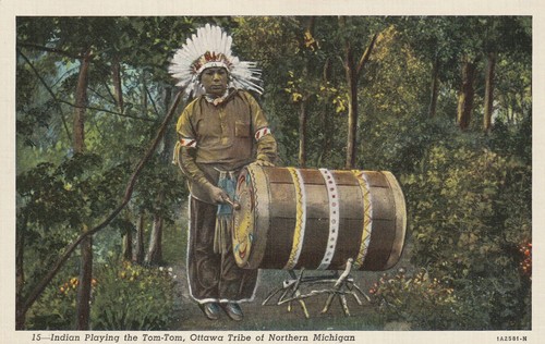 Postcard indian playing the - postcard,