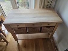 Kitchen Island Unit Butchers Block Trolley Breakfast Bar Table Storage Cabinet