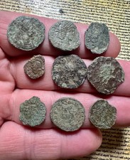 9 Uk Found Roman Bronze Coins