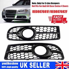 L+R For 06-08 Audi A4B7 S-Line S4 Bumper Fog Light Honeycomb Lower Grille Grill