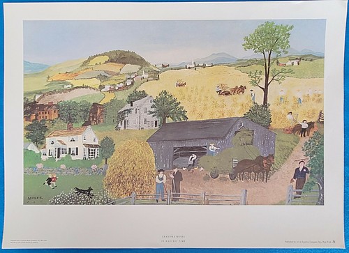 Grandma moses harvest - grandma, "in