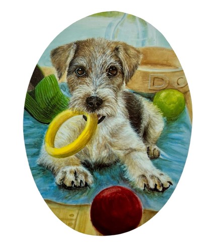 Jack russell puppy - russell, plaque