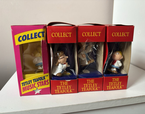 Tetley tea folk figures - 4x,
