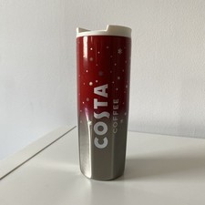 Rare 2021 Costa Coffee Snowflake Stainless Steel reusable travel Cup 16oz