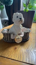 Westie Ornament Cute Dog in Pink Bed Leonardo Collection Collectable Figurine 