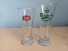 Stella Artois & Carlsberg Green Label Pilsner Glasses