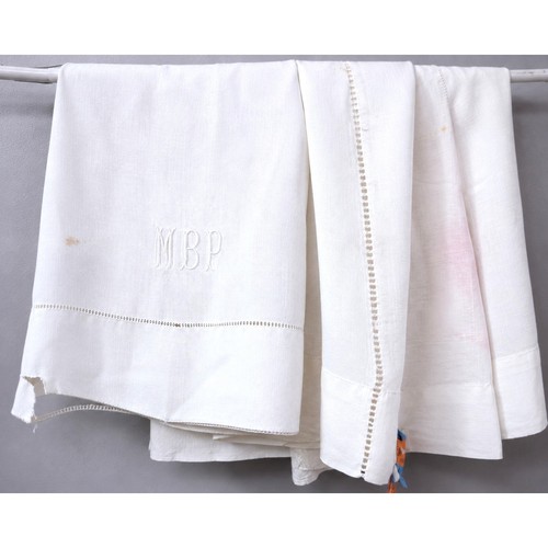 Vtg antique monogram linen - antique,