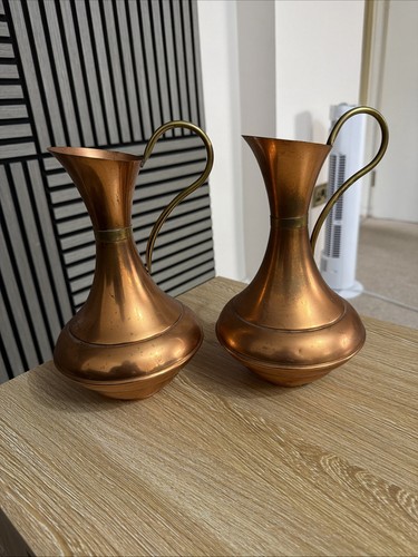 Pair vintage copper brass - pair,