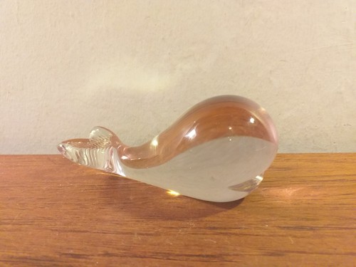 Vintage art glass whale - vintage,