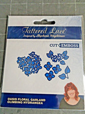 New - Tattered Lace - Oasis Floral Garland Climbing Hydrangea Dies/Charisma 