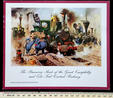 SIGNED TERENCE CUNEO Christmas Card - British Artist (c1980) Mouse & Trains