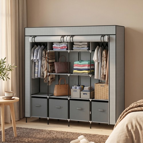 Large fabric wardrobe closet - large,