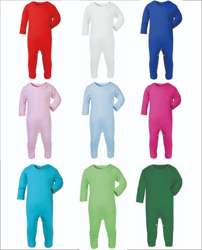Cotton plain chest babygrow - plain,