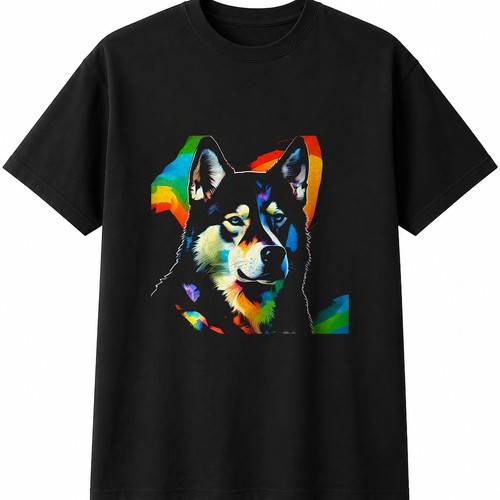 Siberian husky paper colourful - siberian,