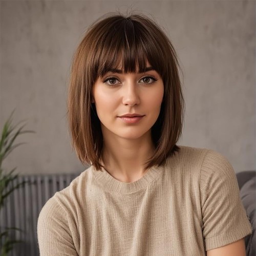 Short brown bob wigs - short,