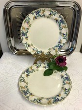 Antique Booths 'Floradora' A8042 x 2 Tea plates 8.5" Scallop & Gold Edged