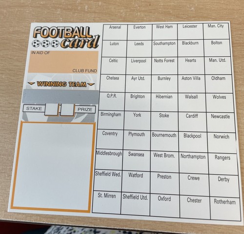 Fundraising football cards - fundraising,