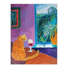 Ginger Tabby Cat Wine Plant