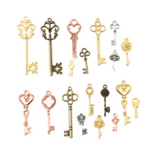 ❤ 13 x MIXED 3D Small/Large Focal Santa 16mm~57mm Skeleton KEY Pendant/Charm UK❤