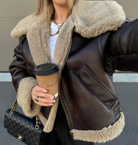 Zara brown faux leather - zara,