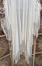 Vintage Cream Silk Piano Shawl