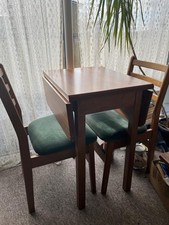 Extending Formica Table and Two Chairs Dining Set Wood