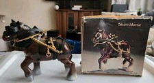Vintage Shire Horse Clydesdale With Harness Decor 4.5" Horse, Hong Kong