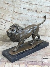 Walking Lion Bronze Sculpture