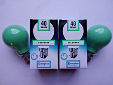 2x 40w Green B22 Bayonet Old Fashioned Proper Light Bulbs Coloured Tungsten Lamp
