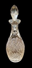EDINBURGH IONA TEARDROP CUT LEAD CRYSTAL DECANTER WITH SILVER WHISKEY LABLE SH53