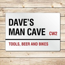 Personalised Man Cave Sign, Christmas Gift for Dad, Gym Sign, Games Room Sign