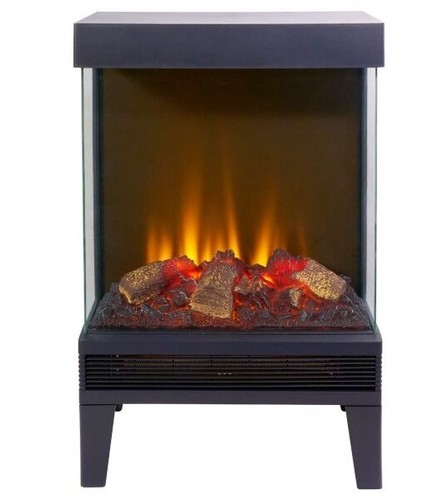 Black electric stove fire - electric,