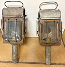 Pair Of Antique Railway Carriage Lanterns/ Lamps - As Found