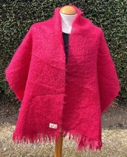Vintage Mohair Scarf Scottish Fuchsia Pink Made in Scotland 180cm X 48cm