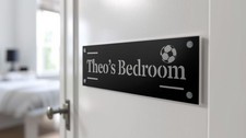 Personalised   Acrylic Football Bedroom Door Decor Sign Plaque