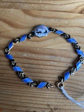 Circa 1960s Retro Norwegian Scandavian Silver Gilt & Enamel  Reindeer Bracelet