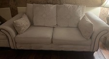 2x 3 Seater Sofas DFS Chesterfield Style Pillow back Beige