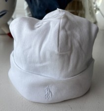 Ralph Lauren Baby White Beanie Hat Age 0-6 Months Bnwt