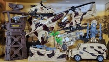 X Large Army Vehicle Helicopter Combat Figures Toy Play Set Military Girls Boys