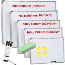 MAGNETIC WHITEBOARD SMALL LARGE WHITE BOARD DRY WIPE NOTICE OFFICE SCHOOL HOME