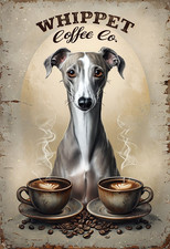 Whippet Coffee Co Metal Sign, Whippet Sign, Coffee Plaque