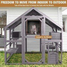Wooden catio cat - wooden,