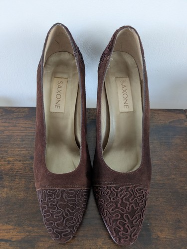 Saxone brown suede shoes with - brown,